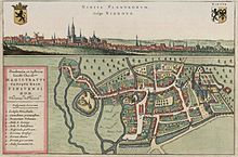 Kaart van Ninove ca 1644, Sanderus, Flandria illustrata