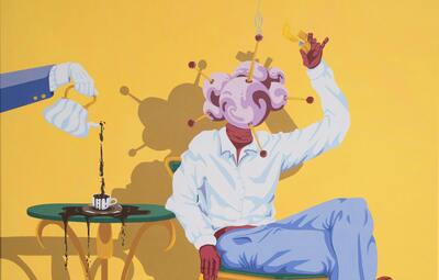 Expo: Guillaume Gombault. Speelse en kleurrijke schilderijen in een denkbeeldige wereld.