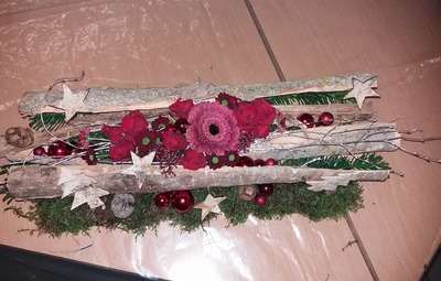 Bloemschikken thema Kerst